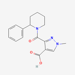 molecular formula C17H19N3O3 B4759859 1-methyl-3-[(2-phenyl-1-piperidinyl)carbonyl]-1H-pyrazole-4-carboxylic acid 