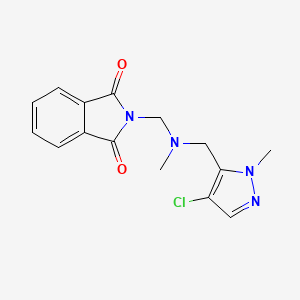 molecular formula C15H15ClN4O2 B4759863 2-{[[(4-chloro-1-methyl-1H-pyrazol-5-yl)methyl](methyl)amino]methyl}-1H-isoindole-1,3(2H)-dione 