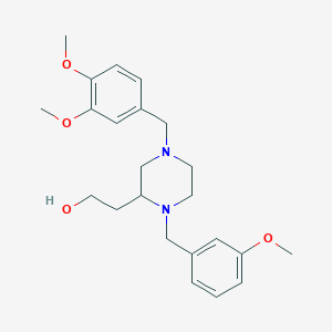 2-[4-(3,4-dimethoxybenzyl)-1-(3-methoxybenzyl)-2-piperazinyl]ethanol
