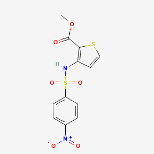 molecular formula C12H10N2O6S2 B4759868 methyl 3-{[(4-nitrophenyl)sulfonyl]amino}-2-thiophenecarboxylate 