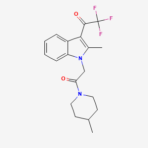 molecular formula C19H21F3N2O2 B4759876 2,2,2-trifluoro-1-{2-methyl-1-[2-(4-methyl-1-piperidinyl)-2-oxoethyl]-1H-indol-3-yl}ethanone 
