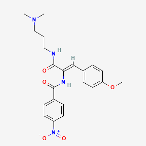 molecular formula C22H26N4O5 B4759886 N-[1-({[3-(dimethylamino)propyl]amino}carbonyl)-2-(4-methoxyphenyl)vinyl]-4-nitrobenzamide 