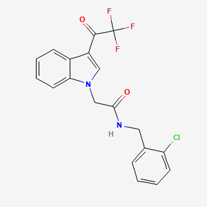 molecular formula C19H14ClF3N2O2 B4759891 N-(2-chlorobenzyl)-2-[3-(trifluoroacetyl)-1H-indol-1-yl]acetamide 