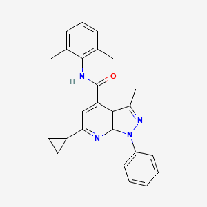 molecular formula C25H24N4O B4759927 6-cyclopropyl-N-(2,6-dimethylphenyl)-3-methyl-1-phenyl-1H-pyrazolo[3,4-b]pyridine-4-carboxamide 