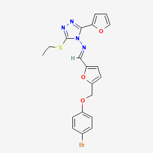 N-({5-[(4-bromophenoxy)methyl]-2-furyl}methylene)-3-(ethylthio)-5-(2-furyl)-4H-1,2,4-triazol-4-amine