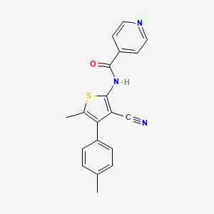 molecular formula C19H15N3OS B4759942 N-[3-cyano-5-methyl-4-(4-methylphenyl)-2-thienyl]isonicotinamide 