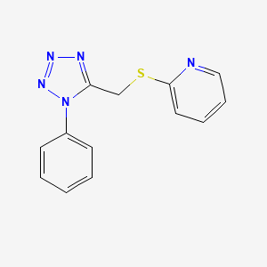 molecular formula C13H11N5S B4759975 2-{[(1-phenyl-1H-tetrazol-5-yl)methyl]thio}pyridine 