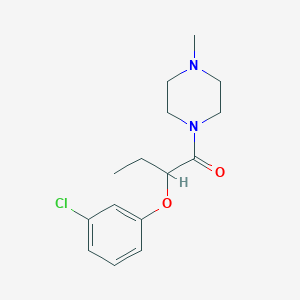 molecular formula C15H21ClN2O2 B4759993 1-[2-(3-chlorophenoxy)butanoyl]-4-methylpiperazine 