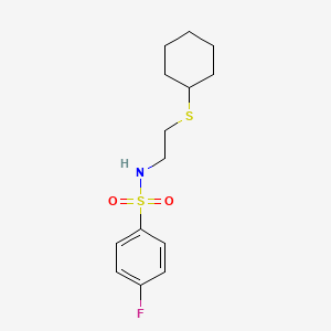 molecular formula C14H20FNO2S2 B4760022 N-[2-(cyclohexylthio)ethyl]-4-fluorobenzenesulfonamide 