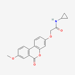 molecular formula C19H17NO5 B4760045 N-cyclopropyl-2-[(8-methoxy-6-oxo-6H-benzo[c]chromen-3-yl)oxy]acetamide 