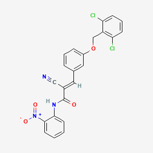 molecular formula C23H15Cl2N3O4 B4760057 2-cyano-3-{3-[(2,6-dichlorobenzyl)oxy]phenyl}-N-(2-nitrophenyl)acrylamide 