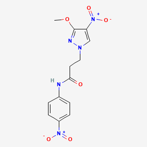 molecular formula C13H13N5O6 B4760058 3-(3-methoxy-4-nitro-1H-pyrazol-1-yl)-N-(4-nitrophenyl)propanamide 