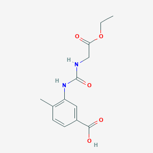 molecular formula C13H16N2O5 B4760065 3-({[(2-ethoxy-2-oxoethyl)amino]carbonyl}amino)-4-methylbenzoic acid 