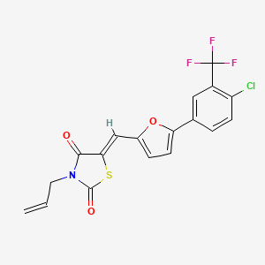 molecular formula C18H11ClF3NO3S B4760082 3-allyl-5-({5-[4-chloro-3-(trifluoromethyl)phenyl]-2-furyl}methylene)-1,3-thiazolidine-2,4-dione 