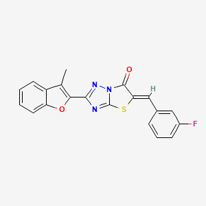 molecular formula C20H12FN3O2S B4760086 5-(3-fluorobenzylidene)-2-(3-methyl-1-benzofuran-2-yl)[1,3]thiazolo[3,2-b][1,2,4]triazol-6(5H)-one 