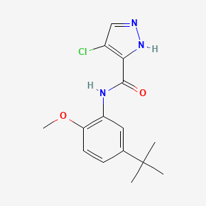 molecular formula C15H18ClN3O2 B4760095 N-(5-tert-butyl-2-methoxyphenyl)-4-chloro-1H-pyrazole-3-carboxamide 