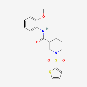 molecular formula C17H20N2O4S2 B4760101 N-(2-methoxyphenyl)-1-(2-thienylsulfonyl)-3-piperidinecarboxamide 
