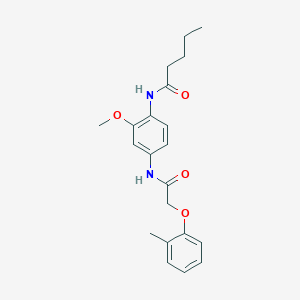 molecular formula C21H26N2O4 B4760130 N-(2-methoxy-4-{[(2-methylphenoxy)acetyl]amino}phenyl)pentanamide 