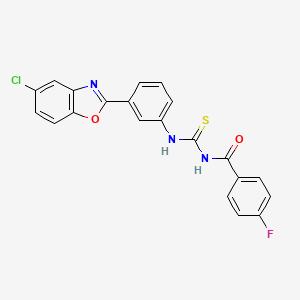 molecular formula C21H13ClFN3O2S B4760134 N-({[3-(5-chloro-1,3-benzoxazol-2-yl)phenyl]amino}carbonothioyl)-4-fluorobenzamide 