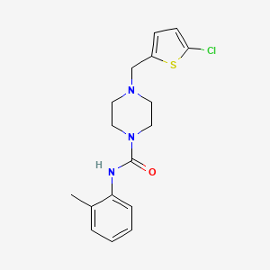 molecular formula C17H20ClN3OS B4760158 4-[(5-chloro-2-thienyl)methyl]-N-(2-methylphenyl)-1-piperazinecarboxamide 