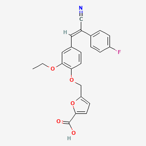 molecular formula C23H18FNO5 B4760178 5-({4-[2-cyano-2-(4-fluorophenyl)vinyl]-2-ethoxyphenoxy}methyl)-2-furoic acid 