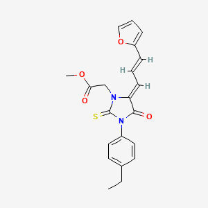 methyl {3-(4-ethylphenyl)-5-[3-(2-furyl)-2-propen-1-ylidene]-4-oxo-2-thioxo-1-imidazolidinyl}acetate