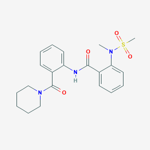 molecular formula C21H25N3O4S B4760192 2-[methyl(methylsulfonyl)amino]-N-[2-(1-piperidinylcarbonyl)phenyl]benzamide 