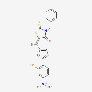 3-benzyl-5-{[5-(2-bromo-4-nitrophenyl)-2-furyl]methylene}-2-thioxo-1,3-thiazolidin-4-one