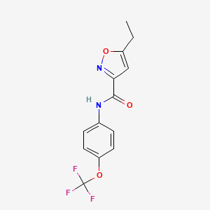 molecular formula C13H11F3N2O3 B4760228 5-ethyl-N-[4-(trifluoromethoxy)phenyl]-3-isoxazolecarboxamide 
