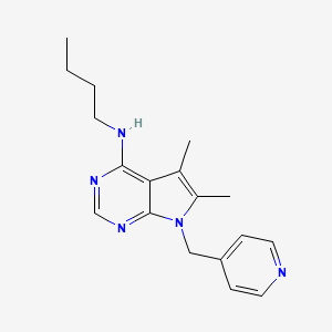 molecular formula C18H23N5 B4760236 N-butyl-5,6-dimethyl-7-(4-pyridinylmethyl)-7H-pyrrolo[2,3-d]pyrimidin-4-amine 