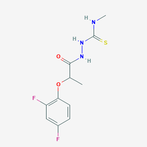 molecular formula C11H13F2N3O2S B4760249 2-[2-(2,4-difluorophenoxy)propanoyl]-N-methylhydrazinecarbothioamide 