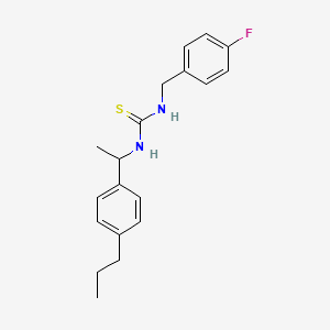 molecular formula C19H23FN2S B4760279 N-(4-fluorobenzyl)-N'-[1-(4-propylphenyl)ethyl]thiourea 