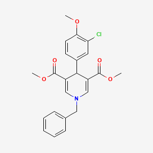 molecular formula C23H22ClNO5 B4760291 dimethyl 1-benzyl-4-(3-chloro-4-methoxyphenyl)-1,4-dihydro-3,5-pyridinedicarboxylate 