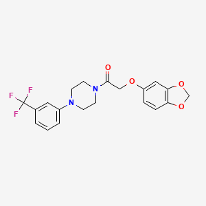 molecular formula C20H19F3N2O4 B4760297 1-[(1,3-benzodioxol-5-yloxy)acetyl]-4-[3-(trifluoromethyl)phenyl]piperazine 