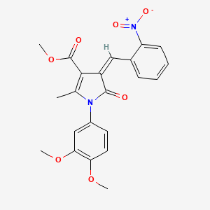 molecular formula C22H20N2O7 B4760311 methyl 1-(3,4-dimethoxyphenyl)-2-methyl-4-(2-nitrobenzylidene)-5-oxo-4,5-dihydro-1H-pyrrole-3-carboxylate 