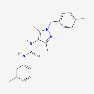 molecular formula C21H24N4O B4760355 N-[3,5-dimethyl-1-(4-methylbenzyl)-1H-pyrazol-4-yl]-N'-(3-methylphenyl)urea 