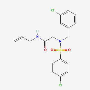 molecular formula C18H18Cl2N2O3S B4760394 N~1~-allyl-N~2~-(3-chlorobenzyl)-N~2~-[(4-chlorophenyl)sulfonyl]glycinamide 