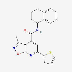 molecular formula C22H19N3O2S B4760423 3-methyl-N-(1,2,3,4-tetrahydro-1-naphthalenyl)-6-(2-thienyl)isoxazolo[5,4-b]pyridine-4-carboxamide 
