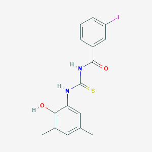molecular formula C16H15IN2O2S B4760436 N-{[(2-hydroxy-3,5-dimethylphenyl)amino]carbonothioyl}-3-iodobenzamide 