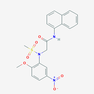 molecular formula C20H19N3O6S B4760437 N~2~-(2-methoxy-5-nitrophenyl)-N~2~-(methylsulfonyl)-N~1~-1-naphthylglycinamide 