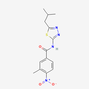 molecular formula C14H16N4O3S B4760451 N-(5-isobutyl-1,3,4-thiadiazol-2-yl)-3-methyl-4-nitrobenzamide 