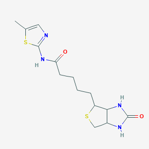 molecular formula C14H20N4O2S2 B4760468 N-(5-methyl-1,3-thiazol-2-yl)-5-(2-oxohexahydro-1H-thieno[3,4-d]imidazol-4-yl)pentanamide 