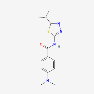 molecular formula C14H18N4OS B4760474 4-(dimethylamino)-N-(5-isopropyl-1,3,4-thiadiazol-2-yl)benzamide 