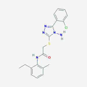 molecular formula C19H20ClN5OS B476049 2-{[4-amino-5-(2-chlorophenyl)-4H-1,2,4-triazol-3-yl]sulfanyl}-N-(2-ethyl-6-methylphenyl)acetamide CAS No. 578751-52-7