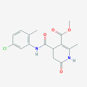 molecular formula C16H17ClN2O4 B4760496 methyl 4-{[(5-chloro-2-methylphenyl)amino]carbonyl}-2-methyl-6-oxo-1,4,5,6-tetrahydro-3-pyridinecarboxylate 