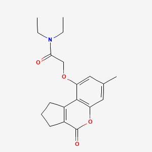 molecular formula C19H23NO4 B4760511 N,N-diethyl-2-[(7-methyl-4-oxo-1,2,3,4-tetrahydrocyclopenta[c]chromen-9-yl)oxy]acetamide 