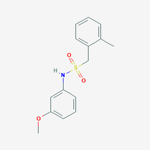 molecular formula C15H17NO3S B4760515 N-(3-methoxyphenyl)-1-(2-methylphenyl)methanesulfonamide 
