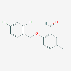 molecular formula C15H12Cl2O2 B4760531 2-[(2,4-dichlorobenzyl)oxy]-5-methylbenzaldehyde 