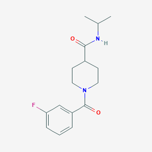 molecular formula C16H21FN2O2 B4760536 1-(3-fluorobenzoyl)-N-isopropyl-4-piperidinecarboxamide 