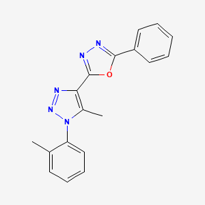 molecular formula C18H15N5O B4760537 2-[5-methyl-1-(2-methylphenyl)-1H-1,2,3-triazol-4-yl]-5-phenyl-1,3,4-oxadiazole 